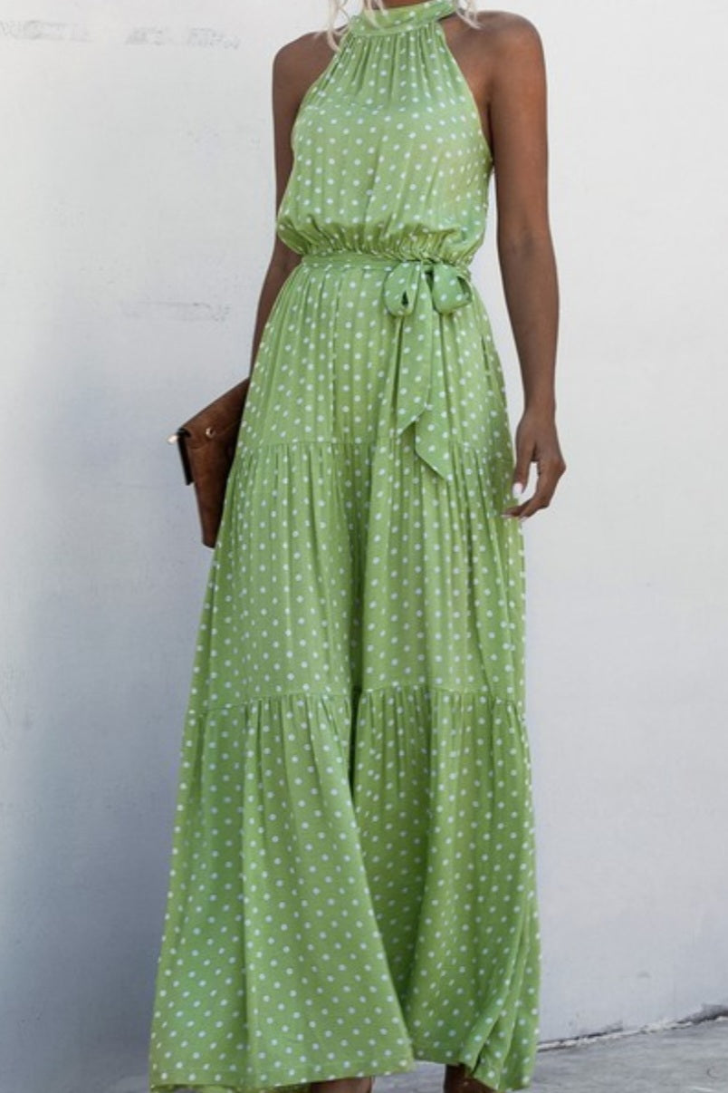 Green Polka Dot Maxi