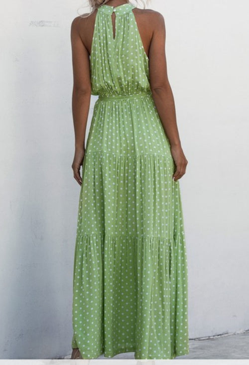 Green Polka Dot Maxi